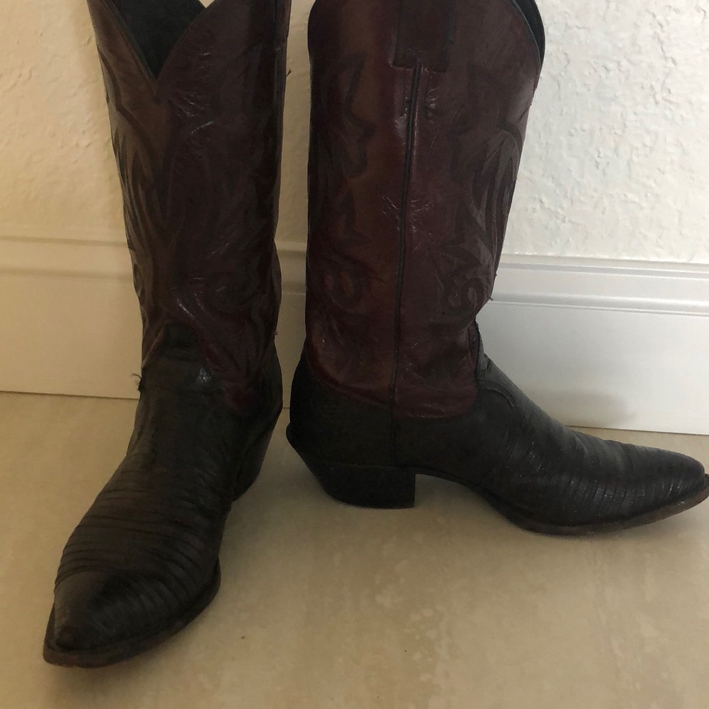 Justin Boots Burgundy Top Made In USA